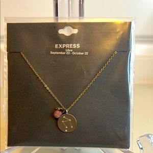 Express Libra Zodiac Constellation, Reversible Necklace New With Tag